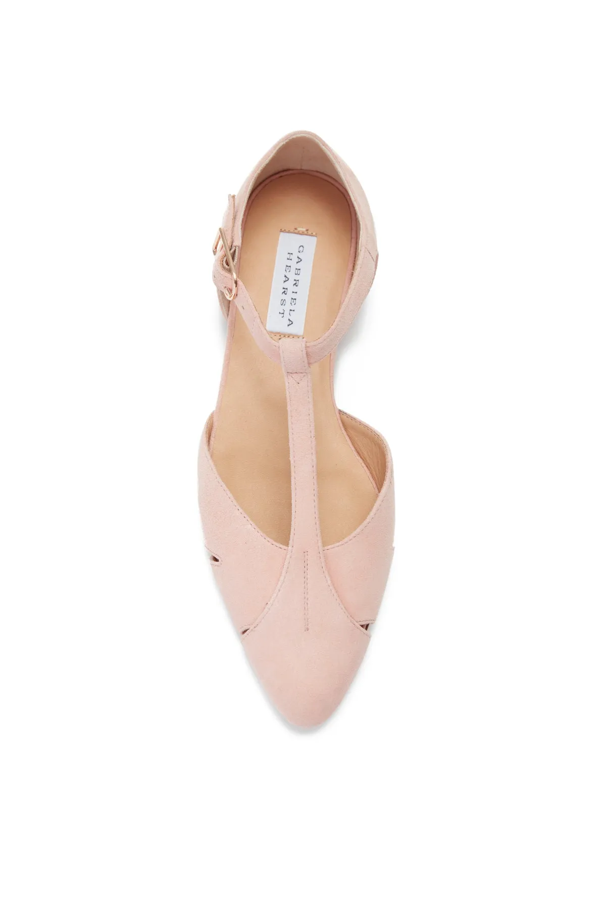 Harlow Ballerina Flat Shoe in Blush Suede