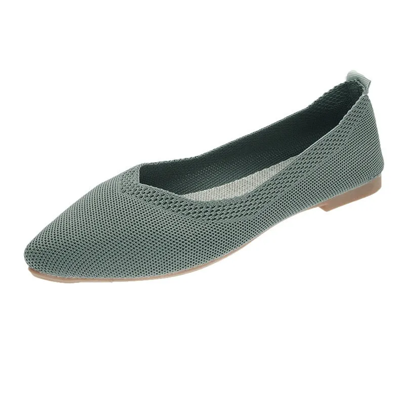 Hnzxzm New Braided Brief Shoes Women Soft Bottom Shallow Pointed Toe Elasticity Flat Bottom Solid Color Hollow Korean Light Loafers