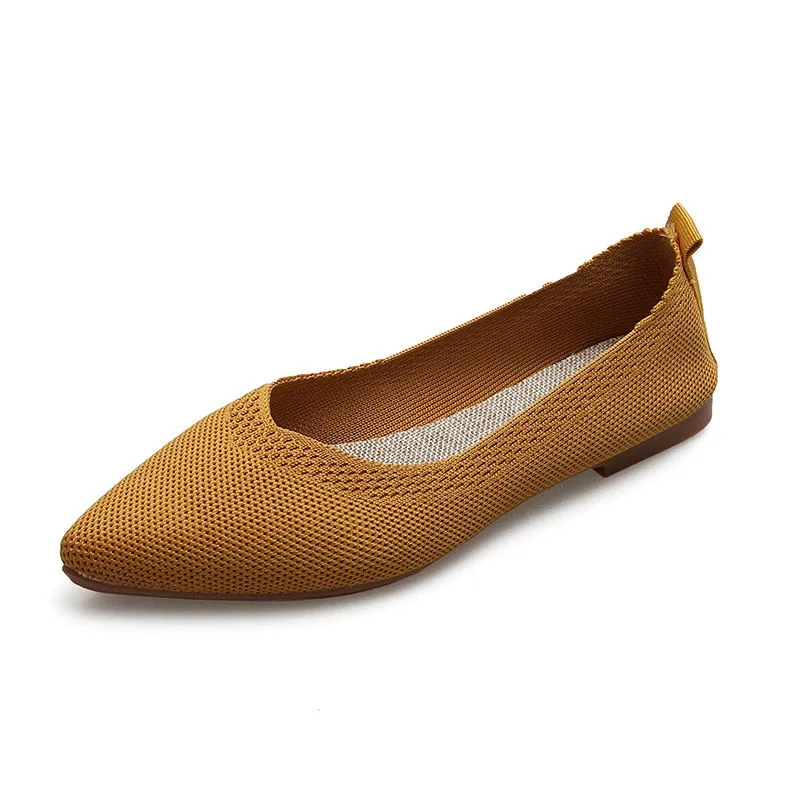 Hnzxzm New Braided Brief Shoes Women Soft Bottom Shallow Pointed Toe Elasticity Flat Bottom Solid Color Hollow Korean Light Loafers