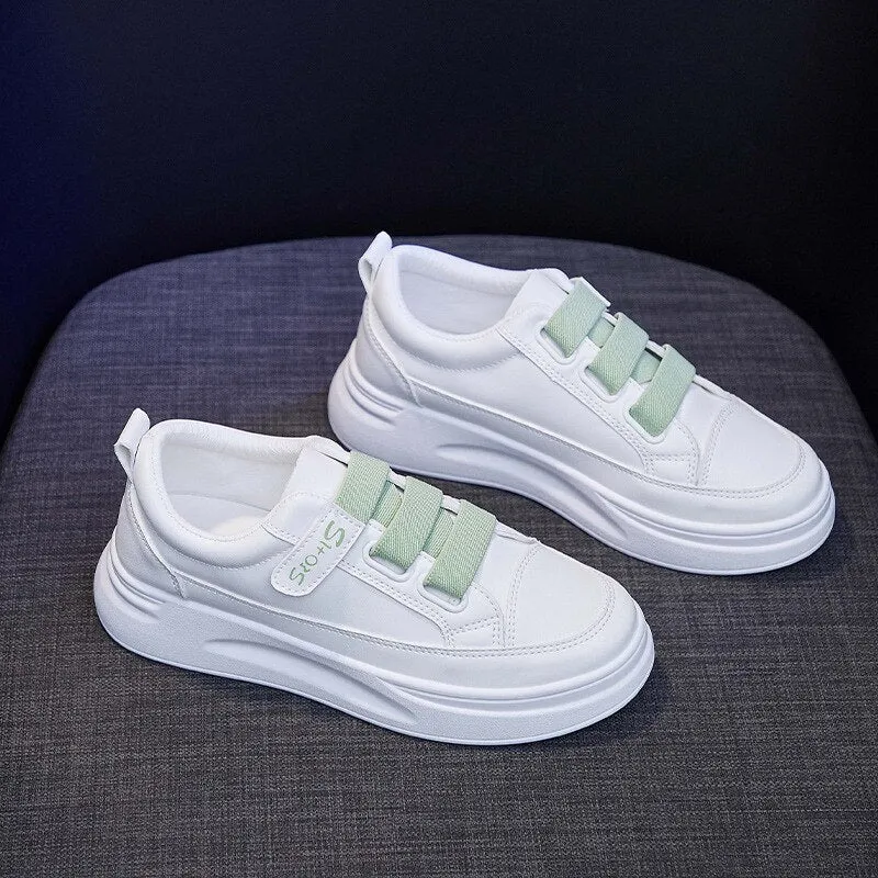Hnzxzm New Spring Summer Shoes Women Sneakers Young Ladies Street Casual Shoes Fashion Sneakers Women White Shoes Thick Sole A3456