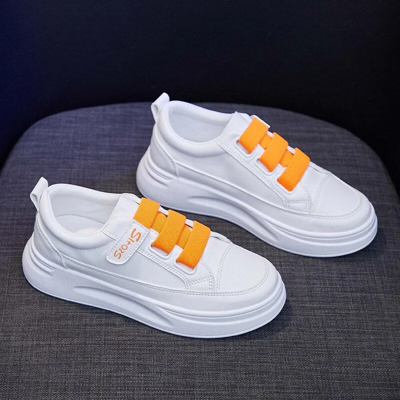 Hnzxzm New Spring Summer Shoes Women Sneakers Young Ladies Street Casual Shoes Fashion Sneakers Women White Shoes Thick Sole A3456
