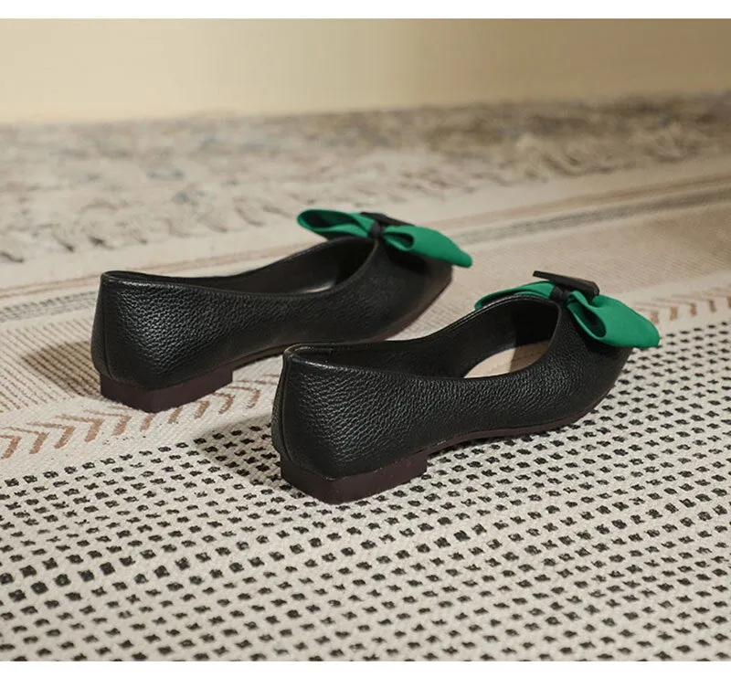 Hnzxzm Spring Summer Fashion Flats for Women Single Shoes Pointed toe Office Lady Boat Shoes Ladies Ballet Flats Plus Size 42 A4753