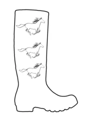 Horse Wellington Boot Outline