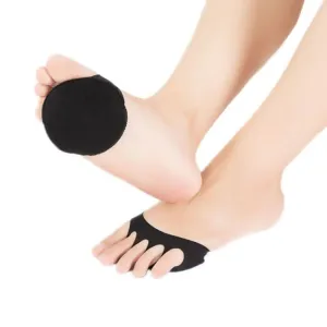 Ice Silk Sweat-absorbing Invisible Forefoot Sponge Pad Five-finger Socks