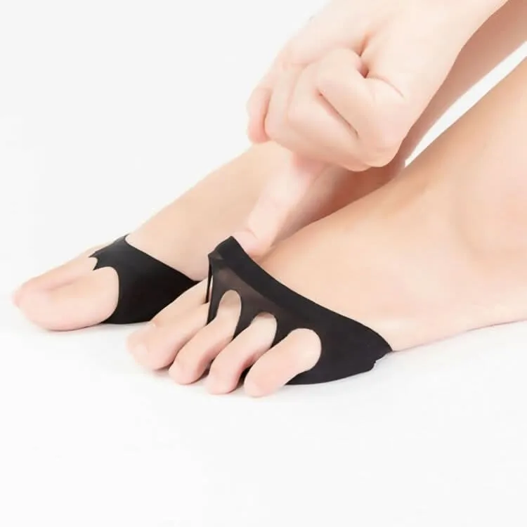 Ice Silk Sweat-absorbing Invisible Forefoot Sponge Pad Five-finger Socks