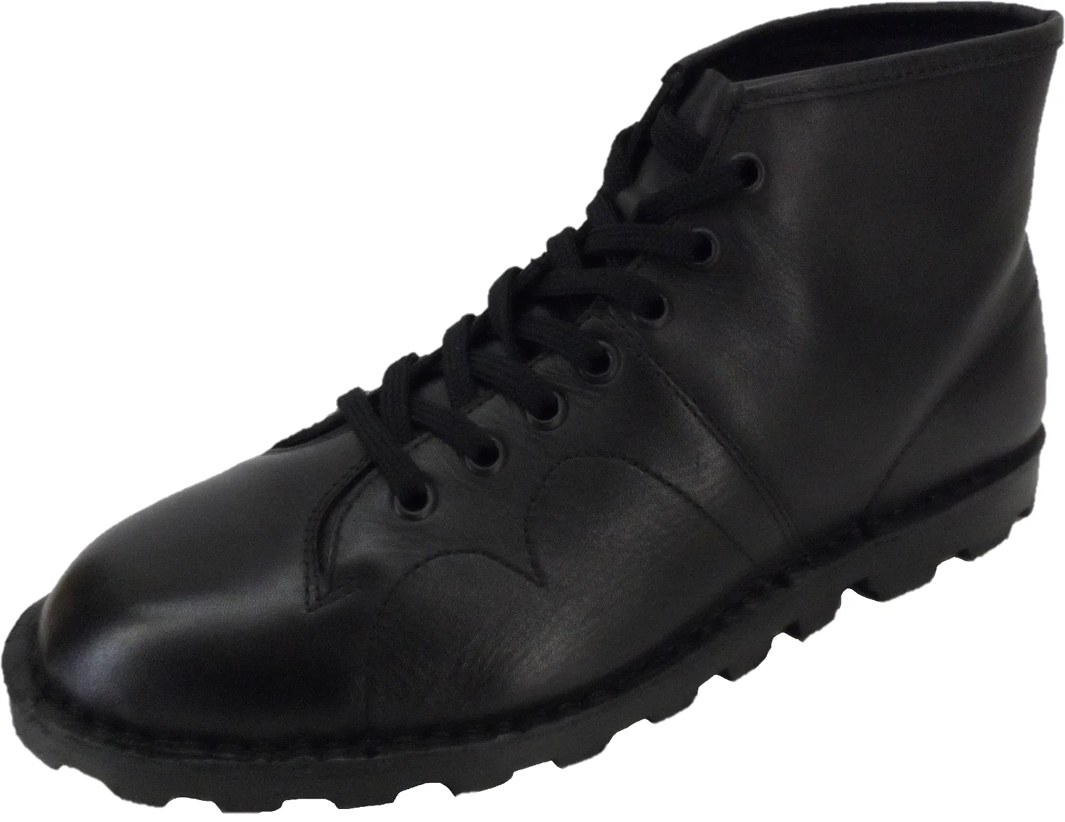 Ikon Original Mens 1970's Style Black Leather Monkey Boots