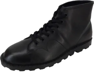 Ikon Original Mens 1970's Style Black Leather Monkey Boots