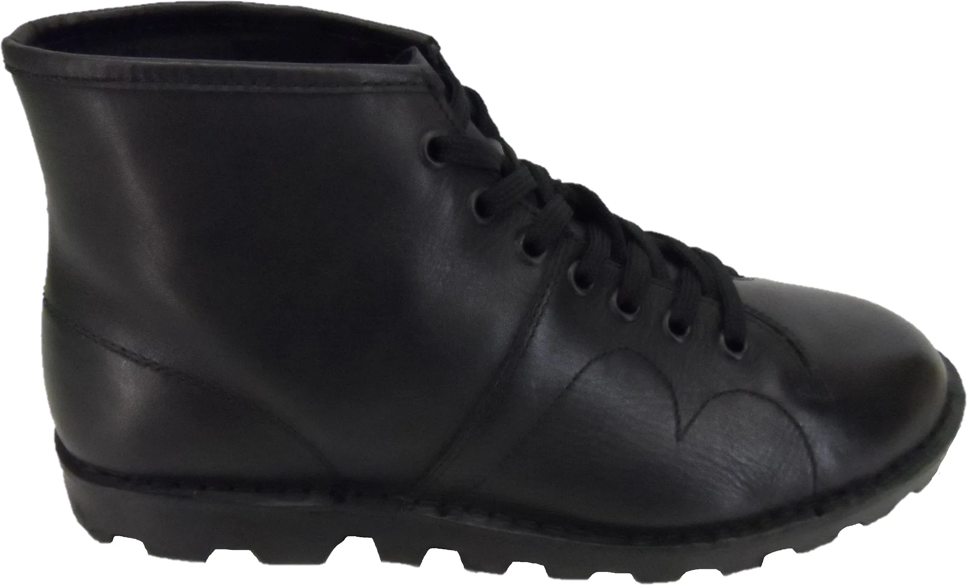 Ikon Original Mens 1970's Style Black Leather Monkey Boots