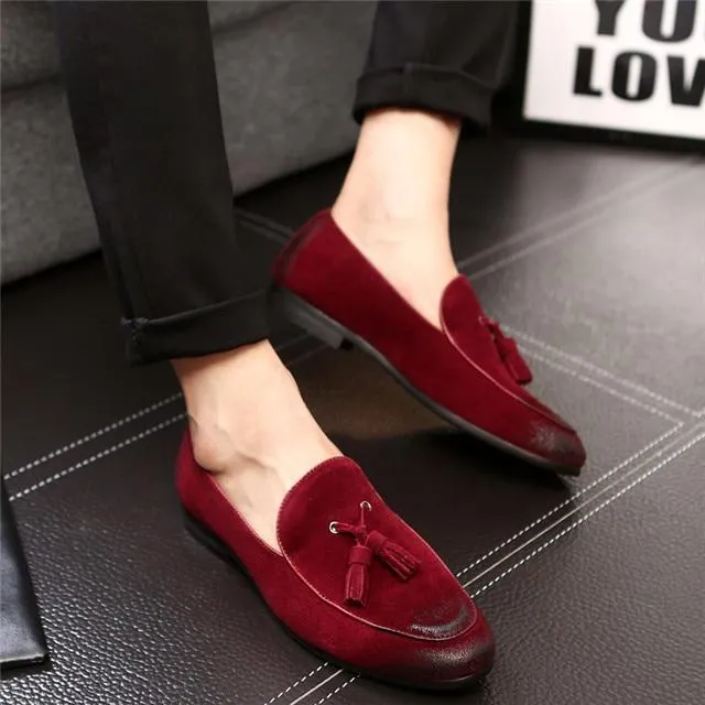 Italian Style Tassel Casual Slip On Pointed Toe Men's Loafers