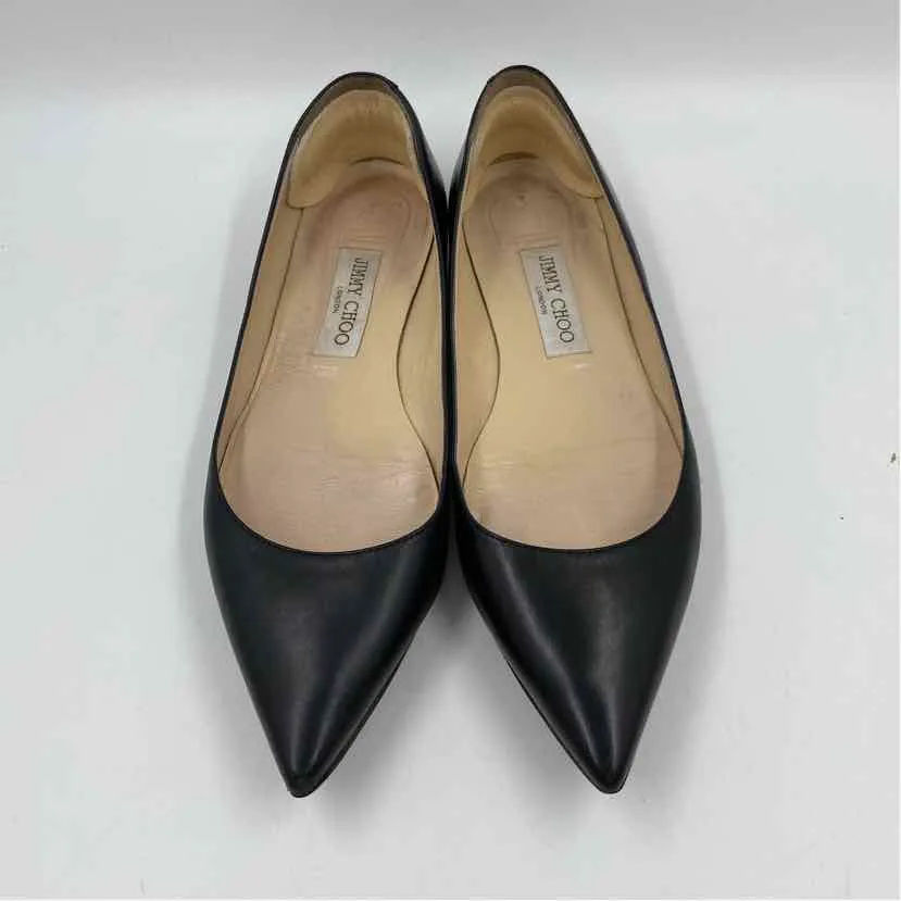 Jimmy Choo Women's Shoe Size 7.5 Black Solid Flats