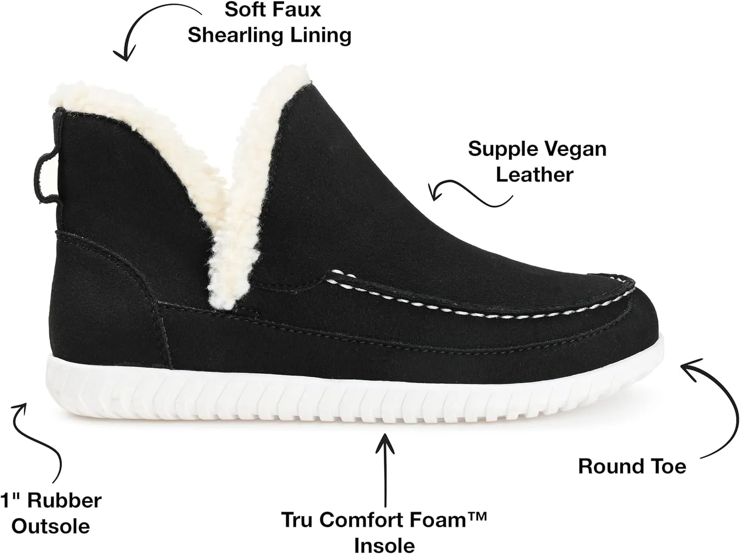 Journee Collection Women's Capreece Slip On Moccasin Slippers  Color Black Size 7M