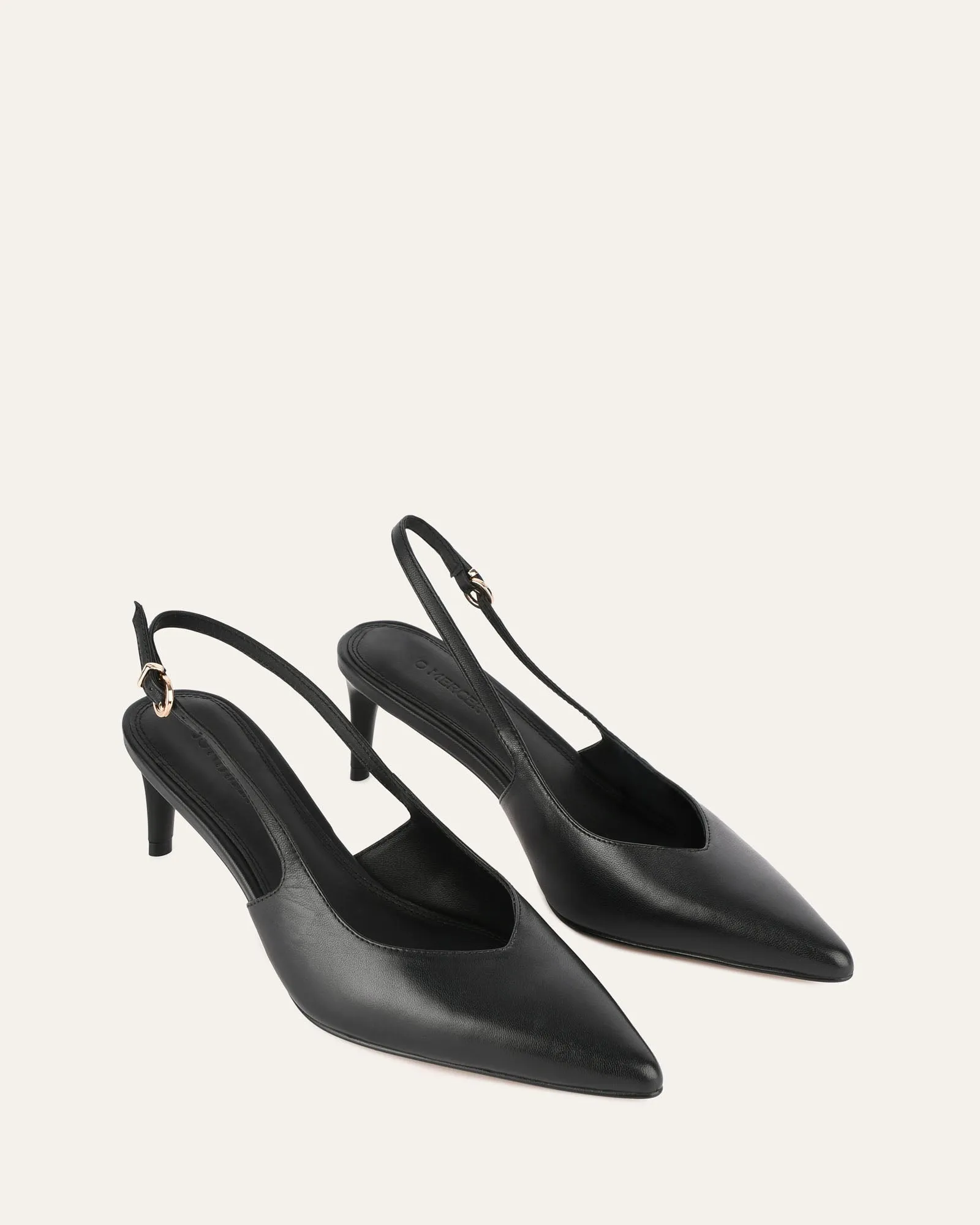 JULIAN MID HEELS BLACK LEATHER