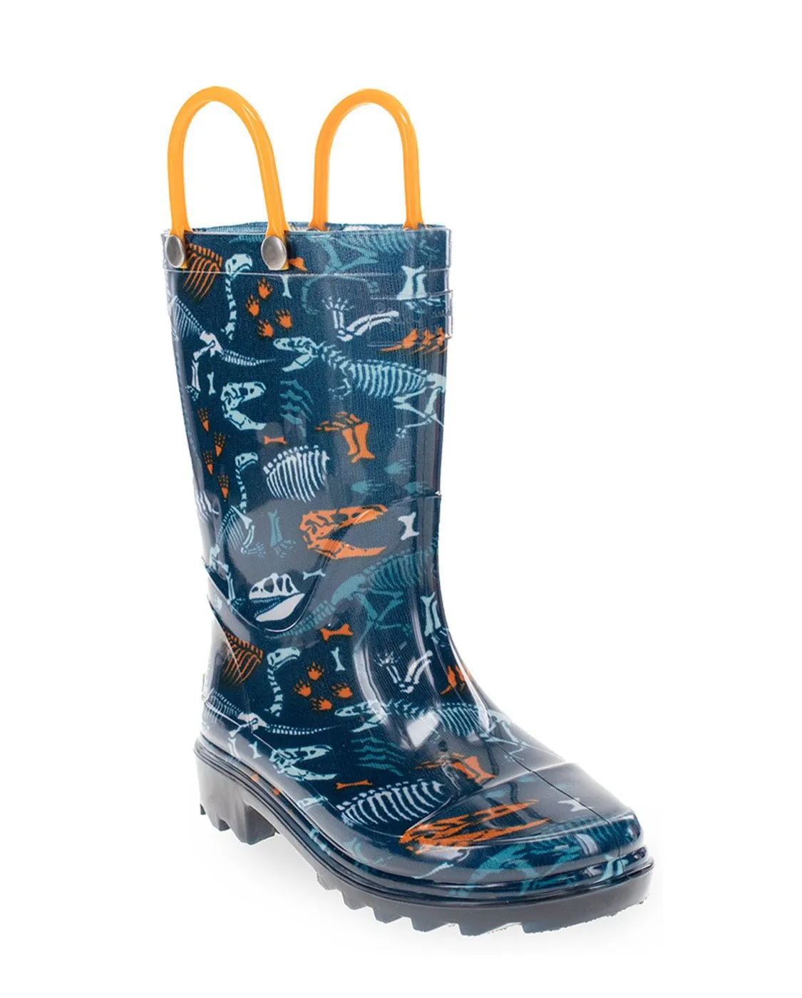 Kids Fossilized Lighted Rain Boot - Navy