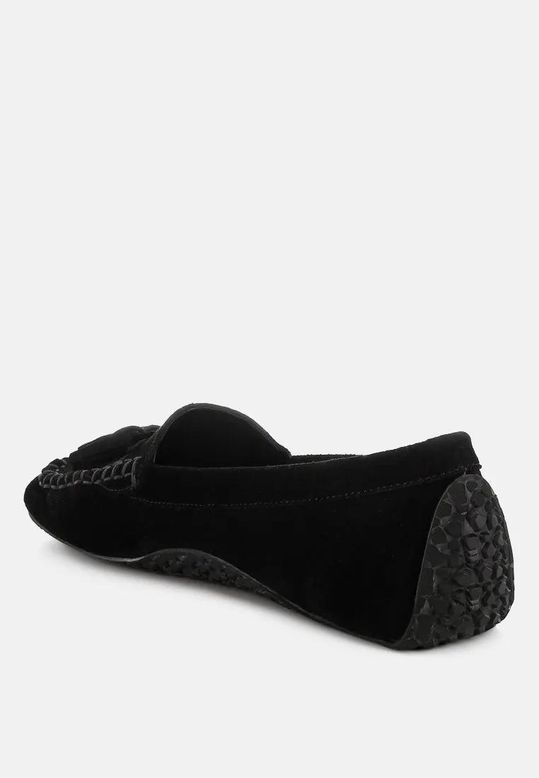 Kipstar Real Suede Leather Tassel Loafers