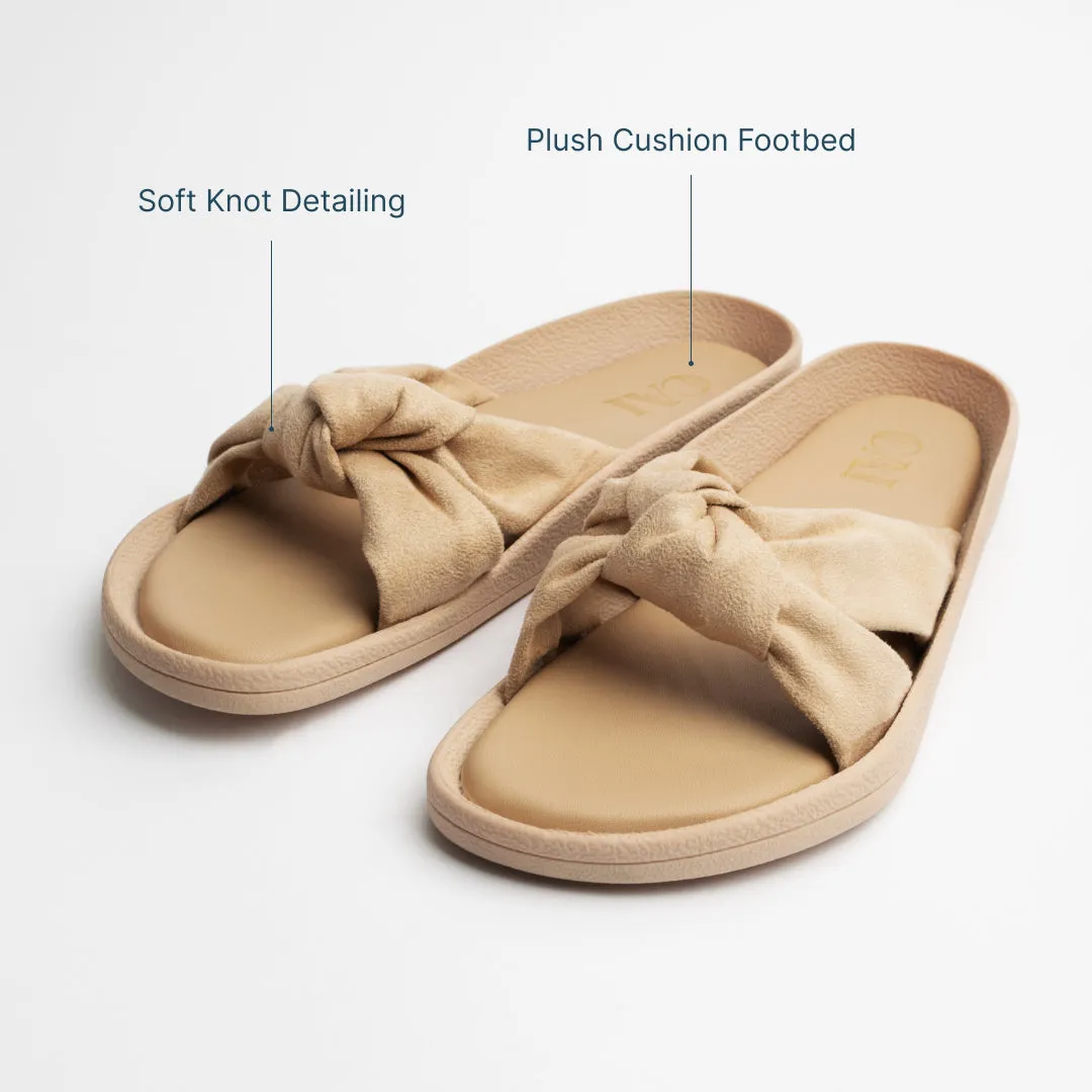 Knot Me Beige Slides