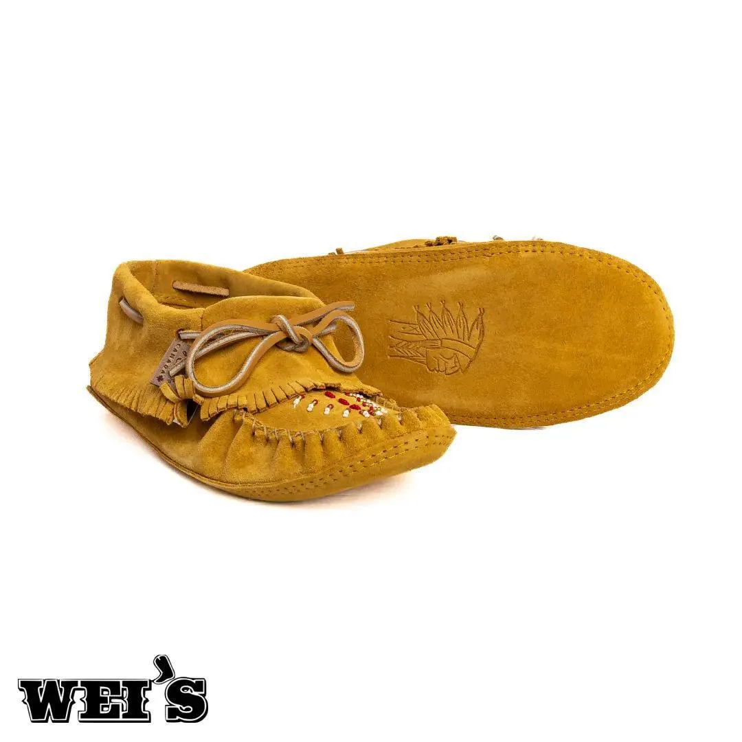 Laurentian Chief Women's Indian Moccasins Tan Suede