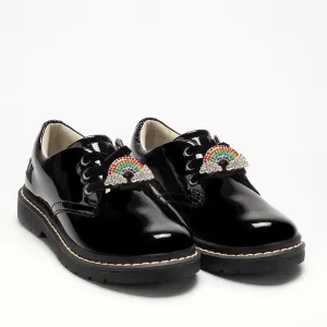 Lelli Kelly Leah Chunky Rainbow Lace Up School Shoes Patent