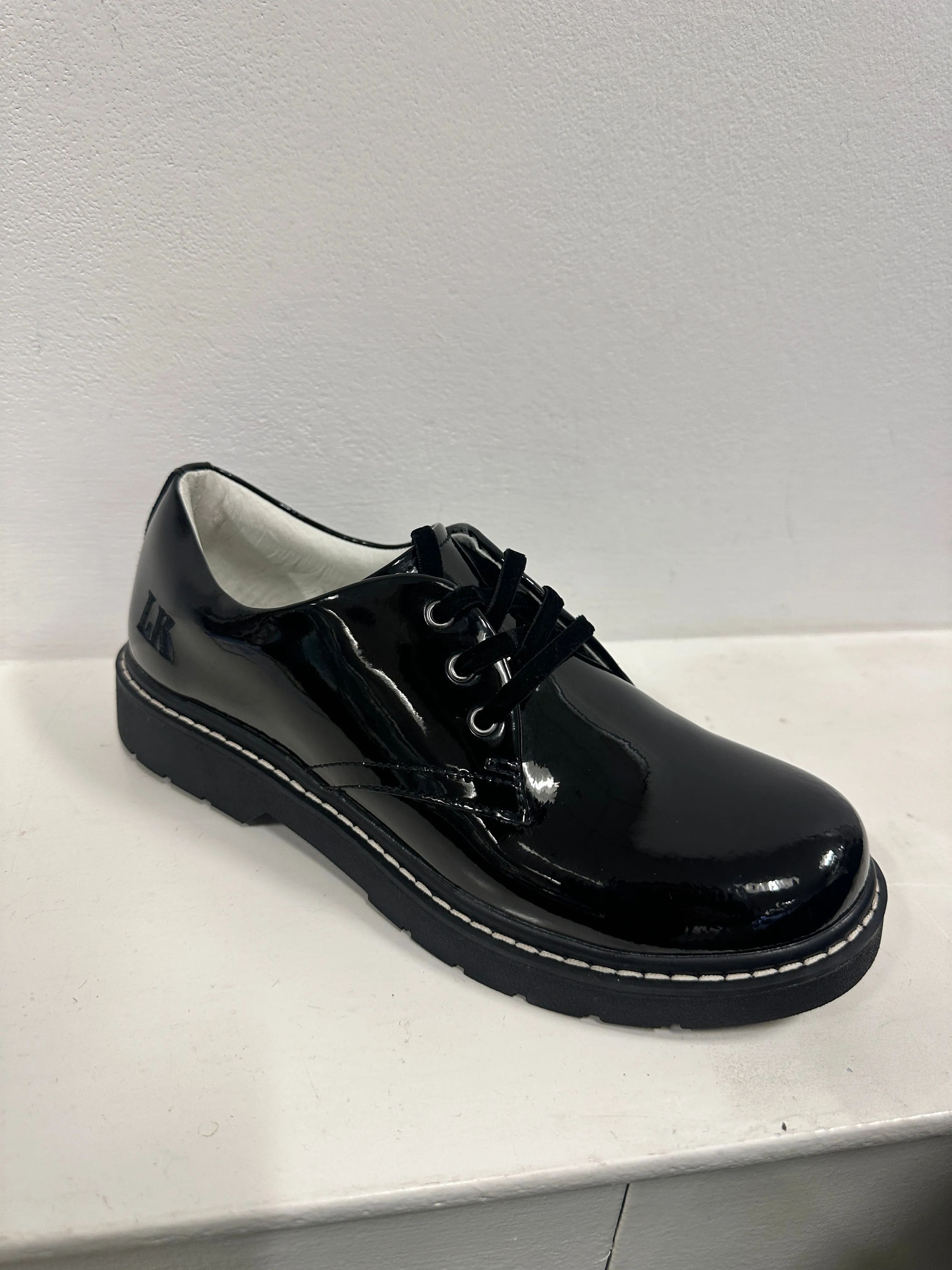 Lelli Kelly Leah Chunky Rainbow Lace Up School Shoes Patent