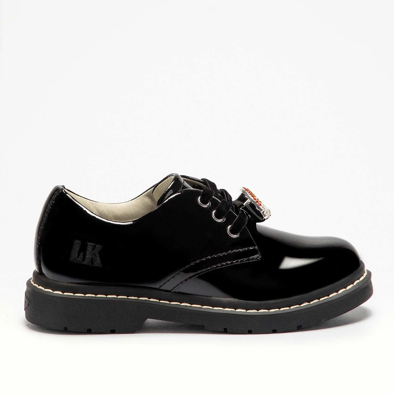 Lelli Kelly Leah Chunky Rainbow Lace Up School Shoes Patent