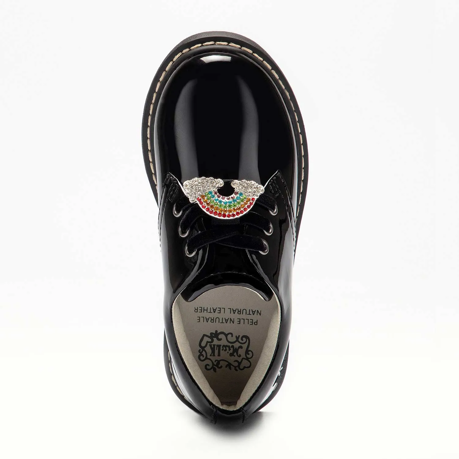 Lelli Kelly Leah Chunky Rainbow Lace Up School Shoes Patent