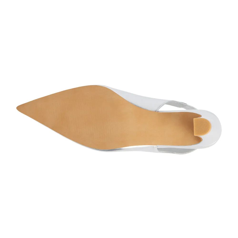 Leona Metallic Pointed Toe Sling Back Pumps