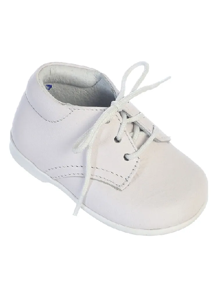 Little Boys White Leather Lace Up Dress Shoes 5-8 Toddler