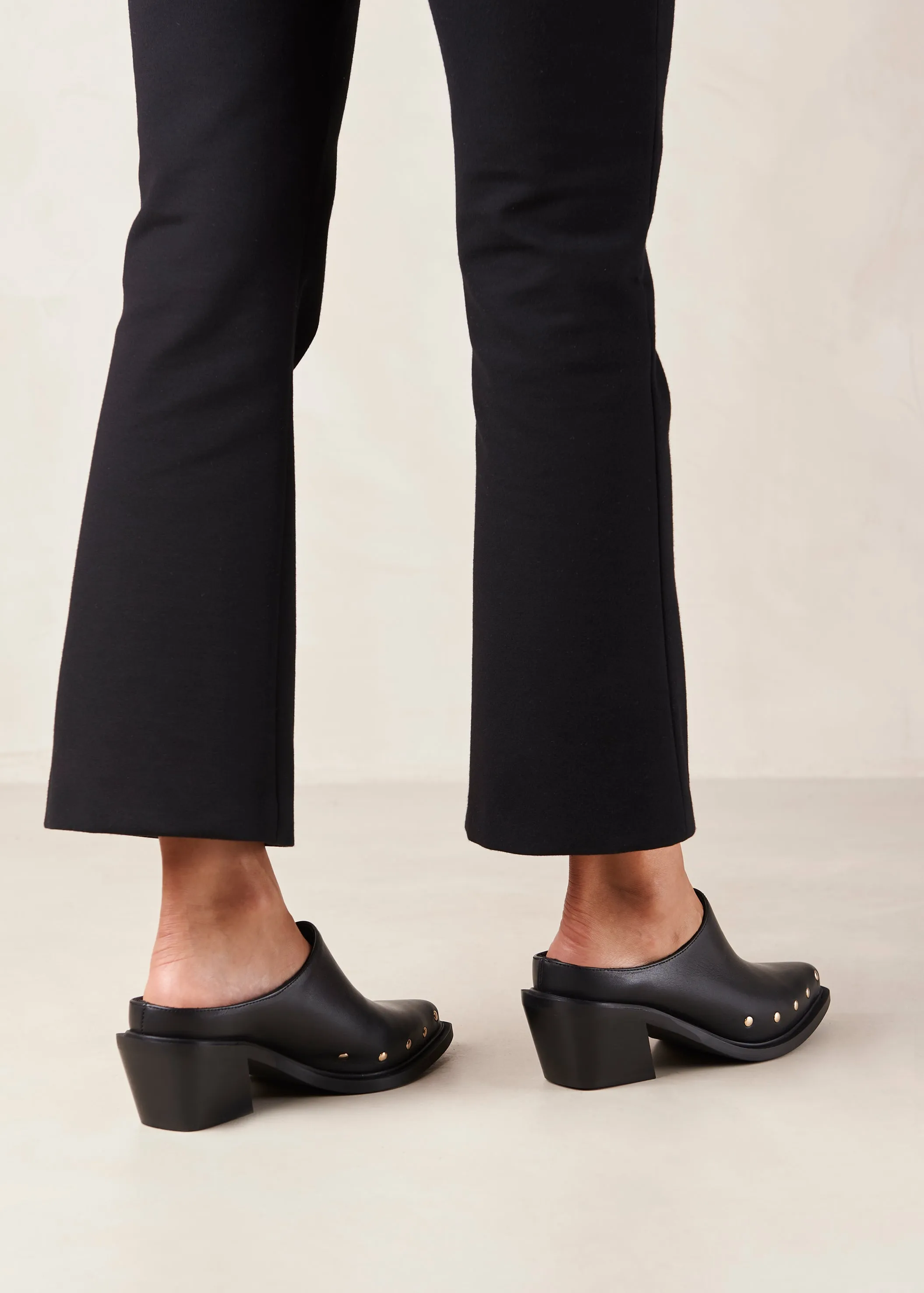 Lorenzo Leather Mules Black