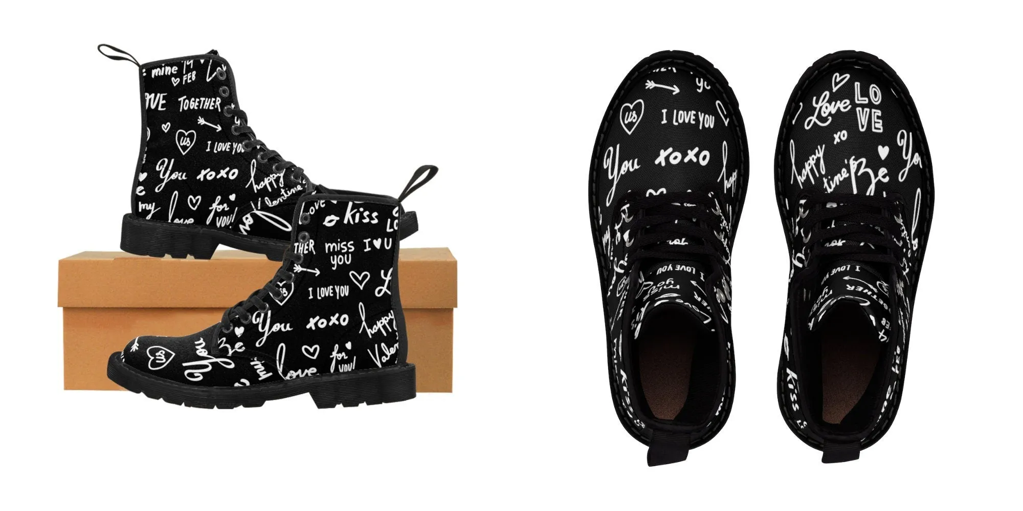 Love Notes on colored Canvas Boots,Kid/Adult Shoes/Boots,Gift for Christmas/Thanksgiving/Birthday/Couple Gifts,Graduation/Valentine Gifts
