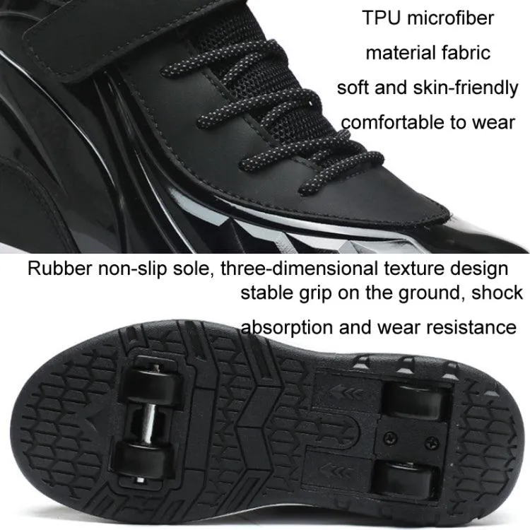 Luminous Deformation Roller Shoes for Kids - Compact 4-Wheel Walking Sneakers