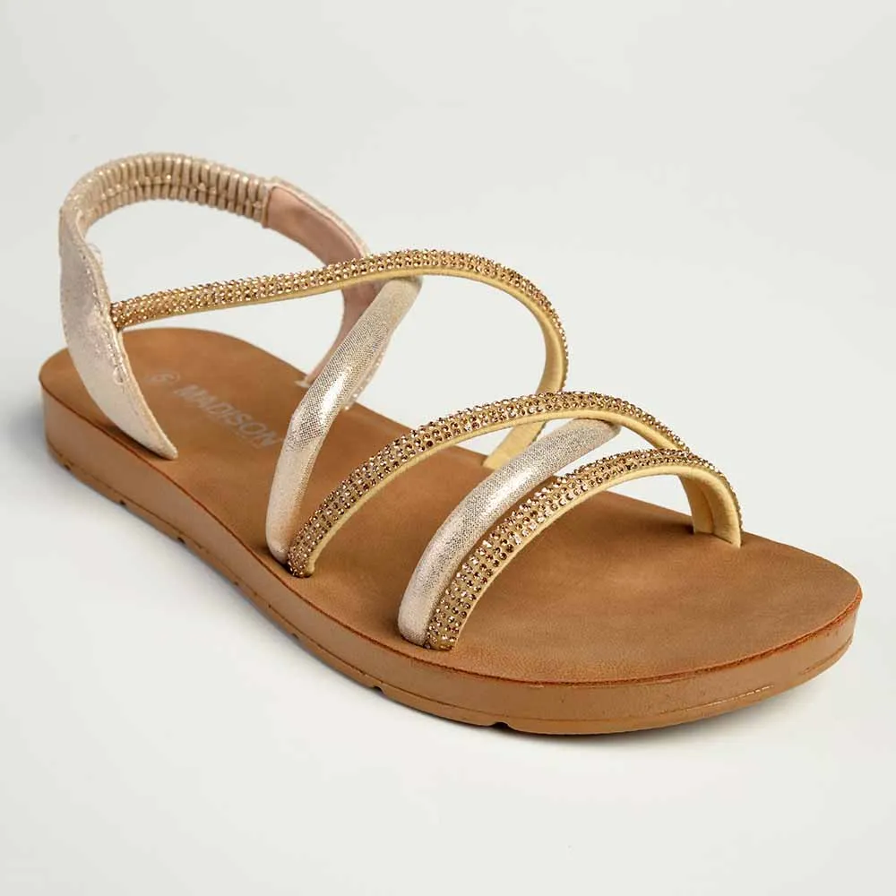 Madison Bling Flat Sandal - Gold