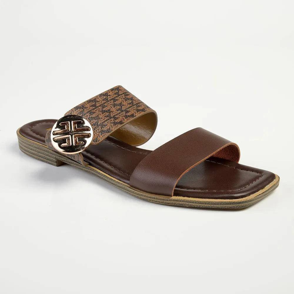 Madison Jen Double Strap Sandal - Chocolate Multi