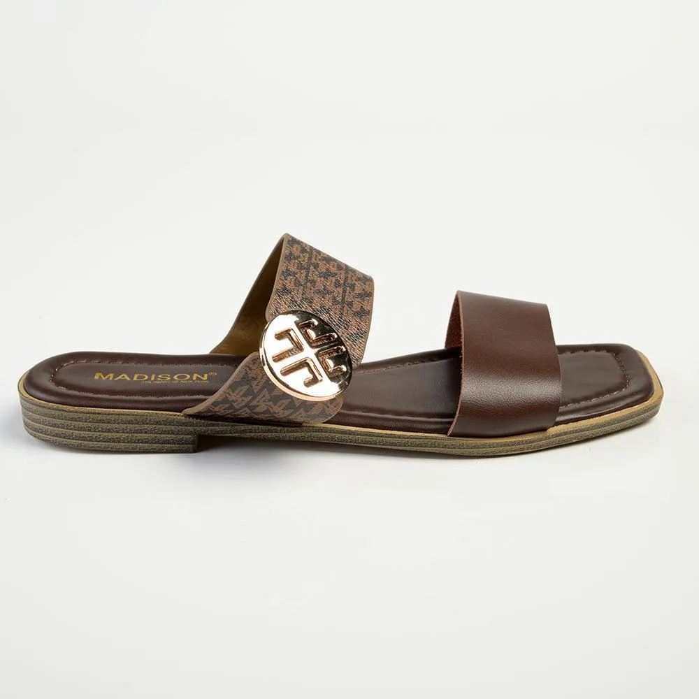 Madison Jen Double Strap Sandal - Chocolate Multi