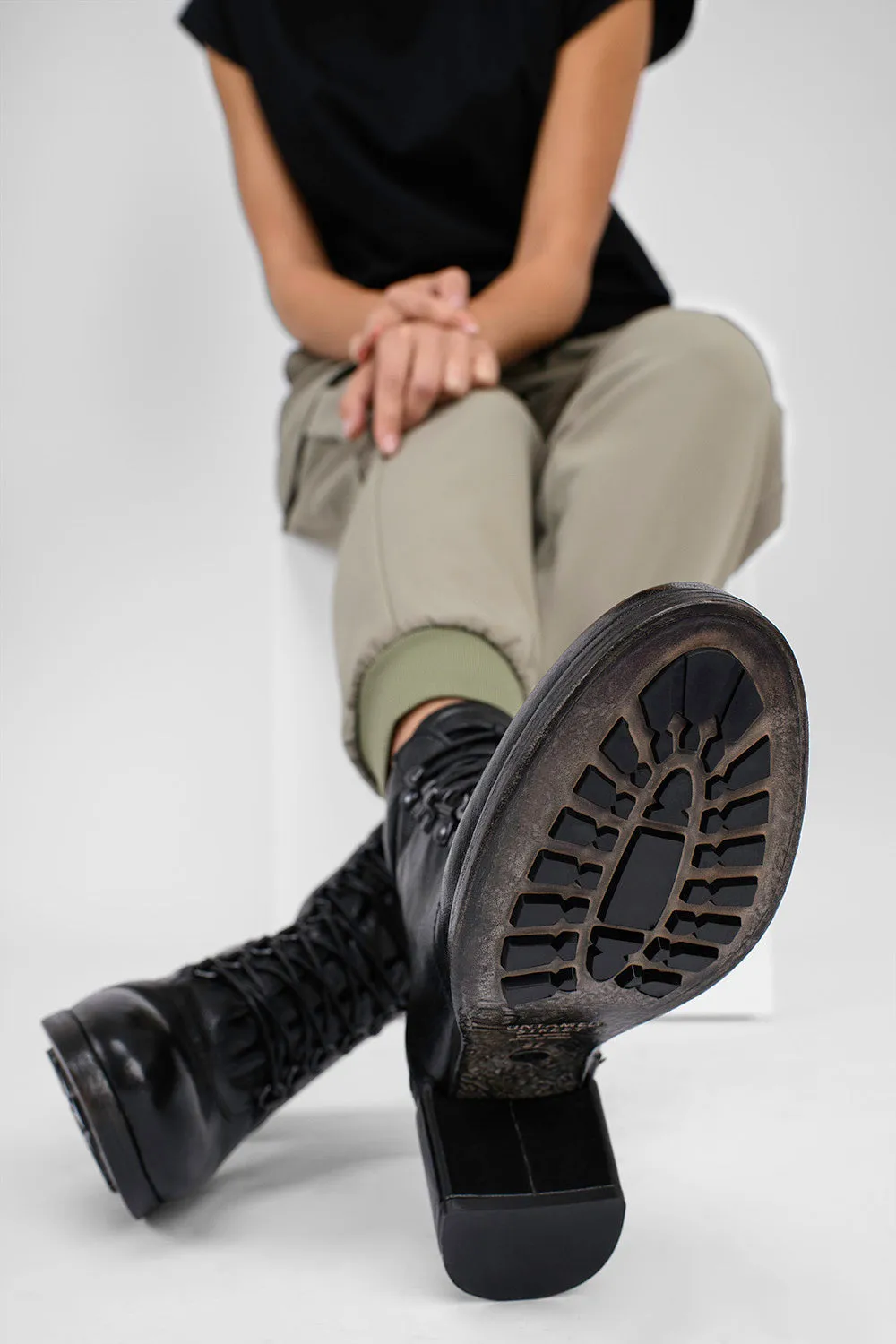 MADISON urban-black lace up boots.