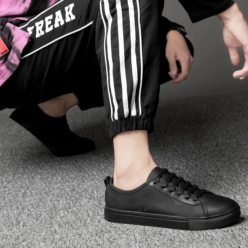 Mens Casual Sneakers Genuine Leather Luxury White Shoes Men High Quality Lace-up Solid Antiskid Brand Footwear Handmade Fashion
