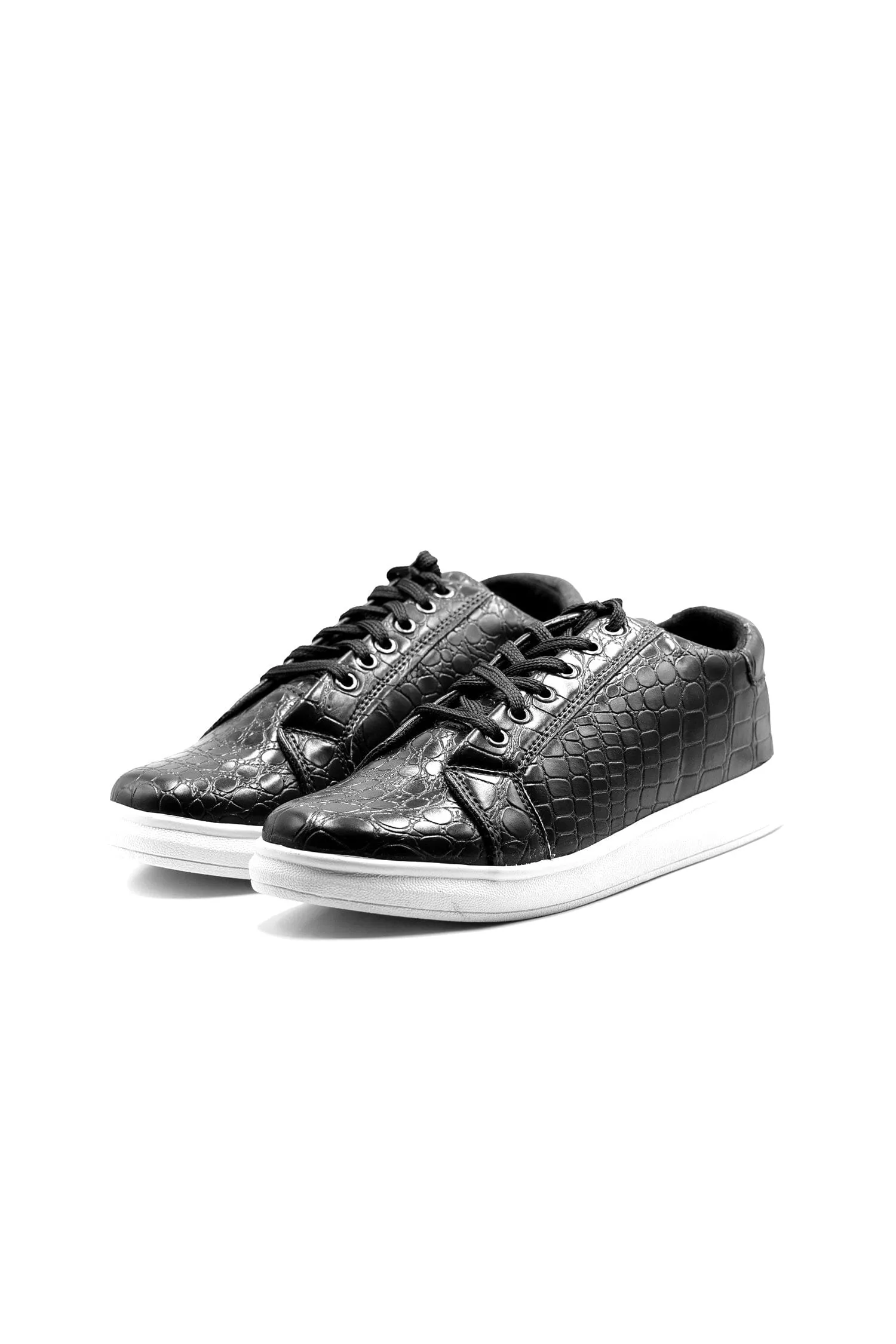Men's Textured Lace-Up Sneakers