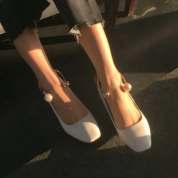Metal Pearls Double Beads U Shape Ankle Shoes Accessory