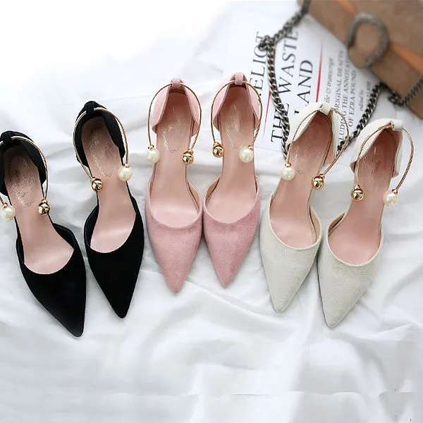 Metal Pearls Double Beads U Shape Ankle Shoes Accessory