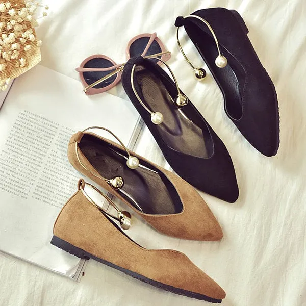 Metal Pearls Double Beads U Shape Ankle Shoes Accessory