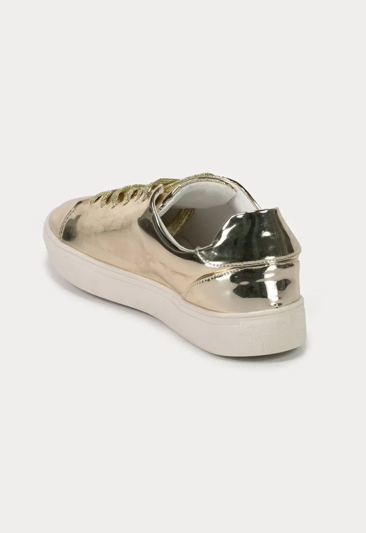 Metallic Lace Up Sneakers