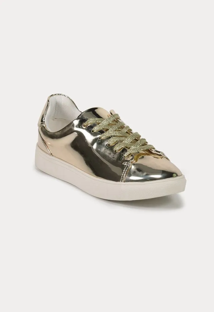 Metallic Lace Up Sneakers