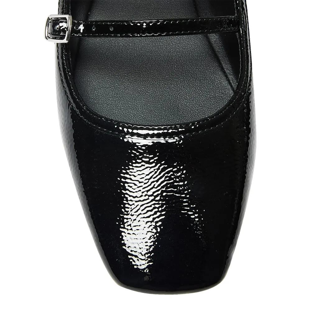 Millie Flat in Black Patent