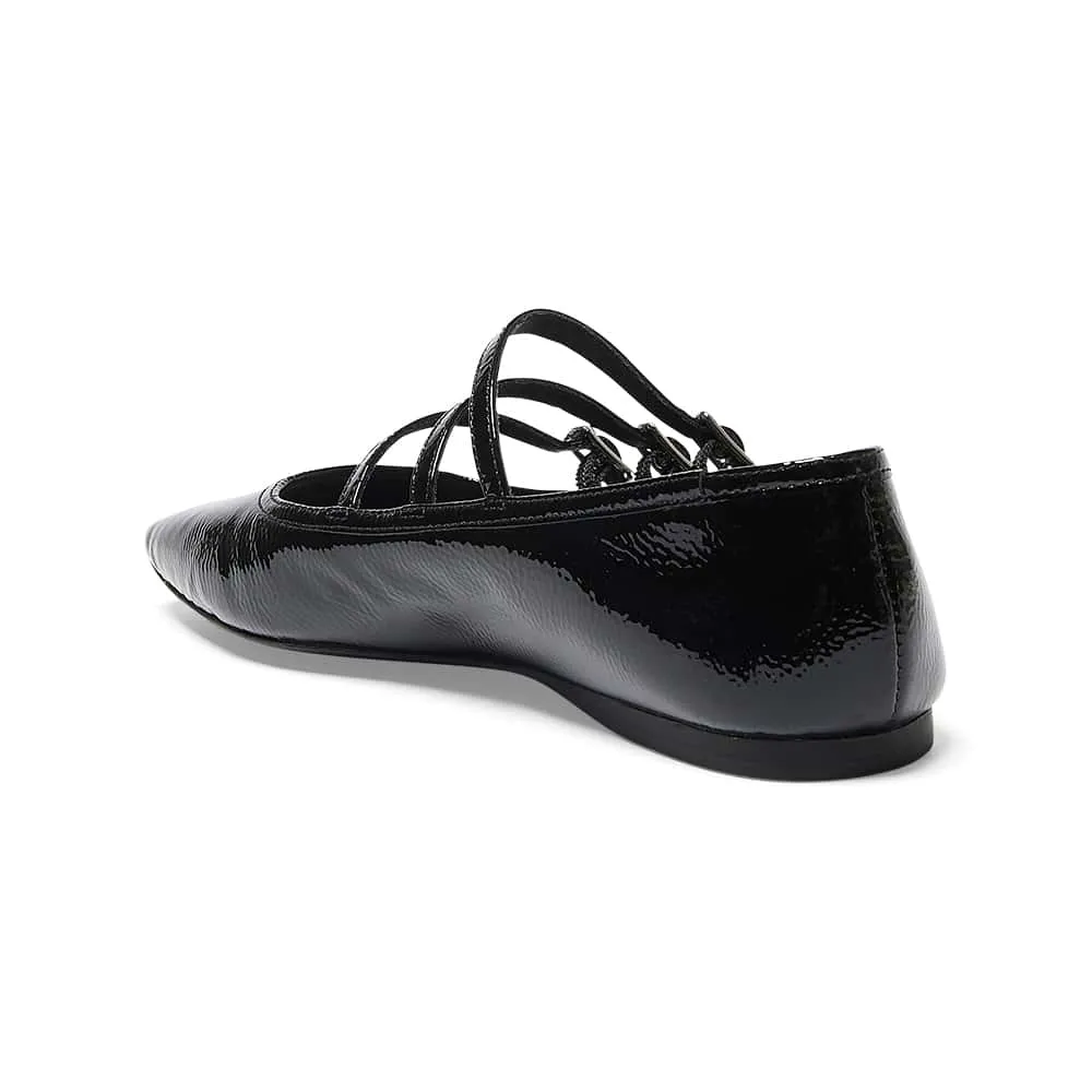 Millie Flat in Black Patent