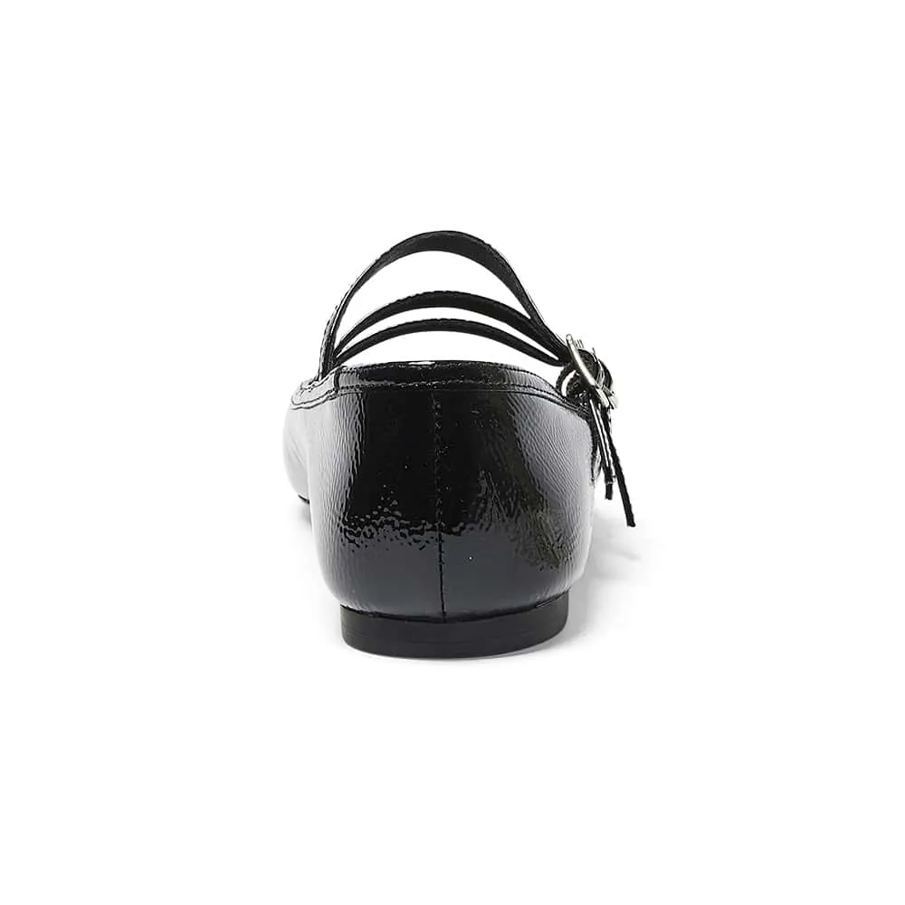 Millie Flat in Black Patent