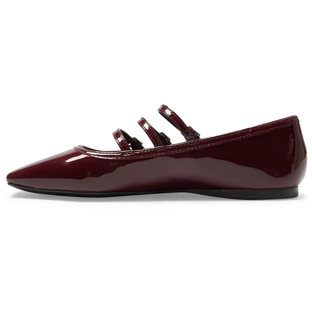 Millie Flat in Wine Patent