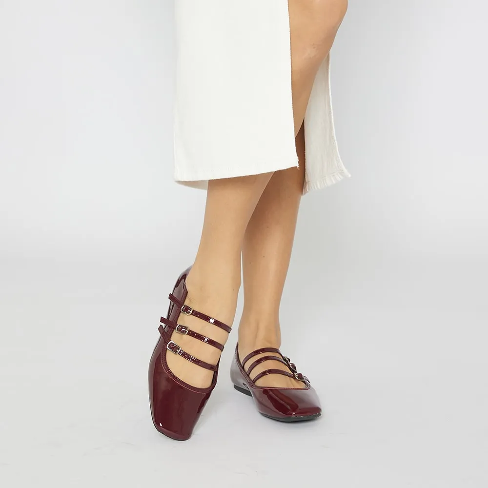 Millie Flat in Wine Patent