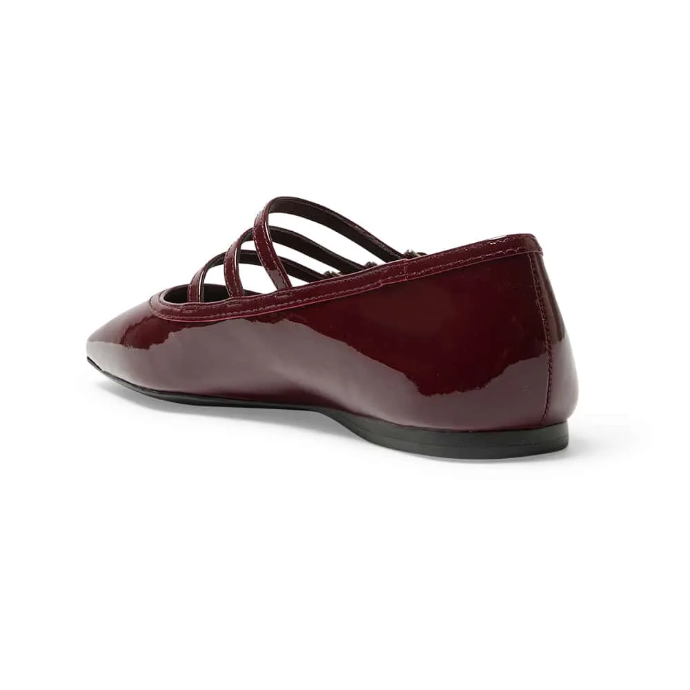 Millie Flat in Wine Patent