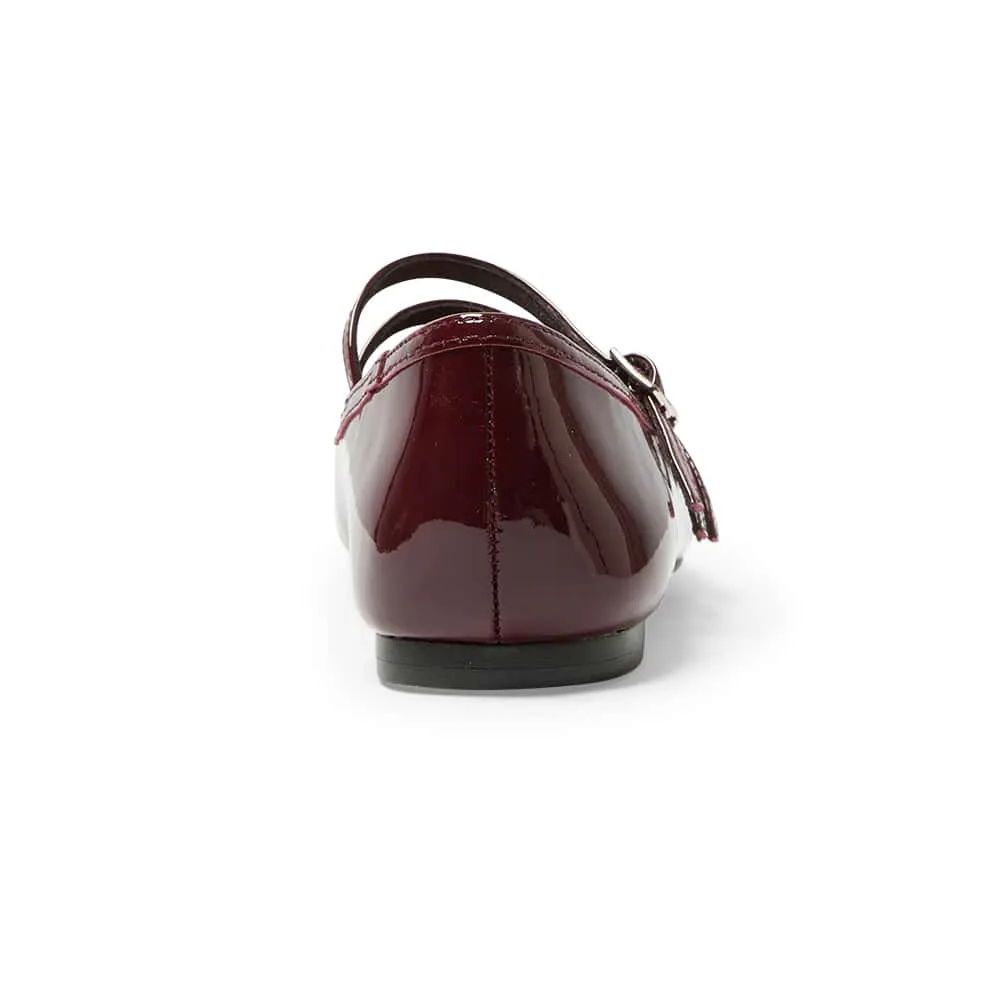 Millie Flat in Wine Patent