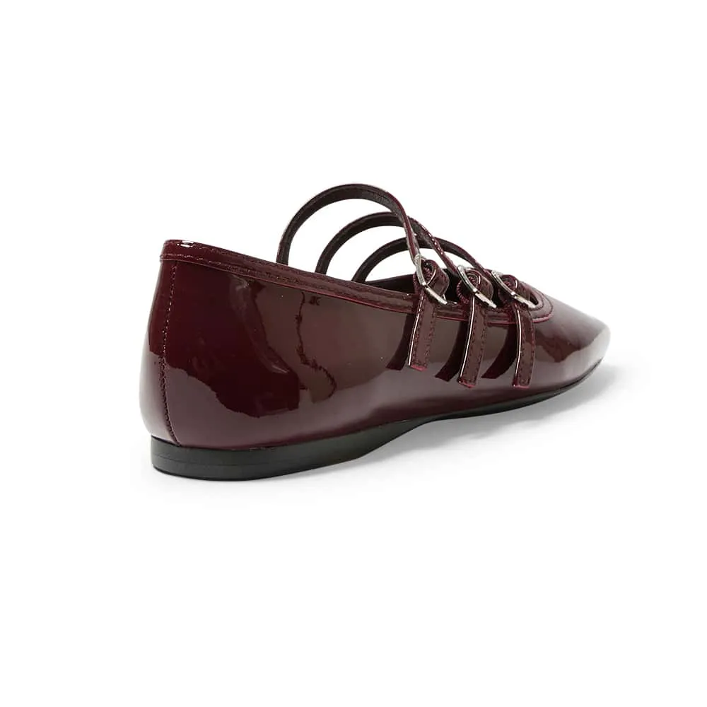 Millie Flat in Wine Patent