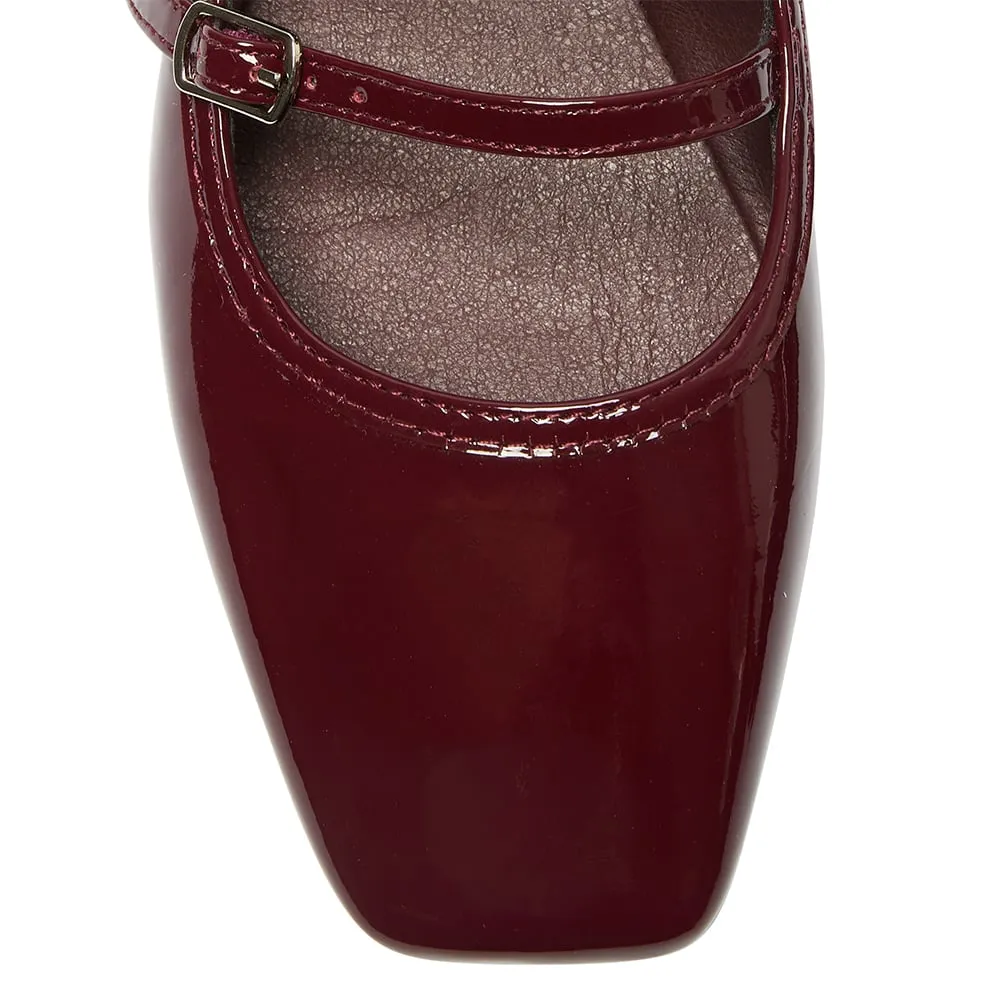 Millie Flat in Wine Patent