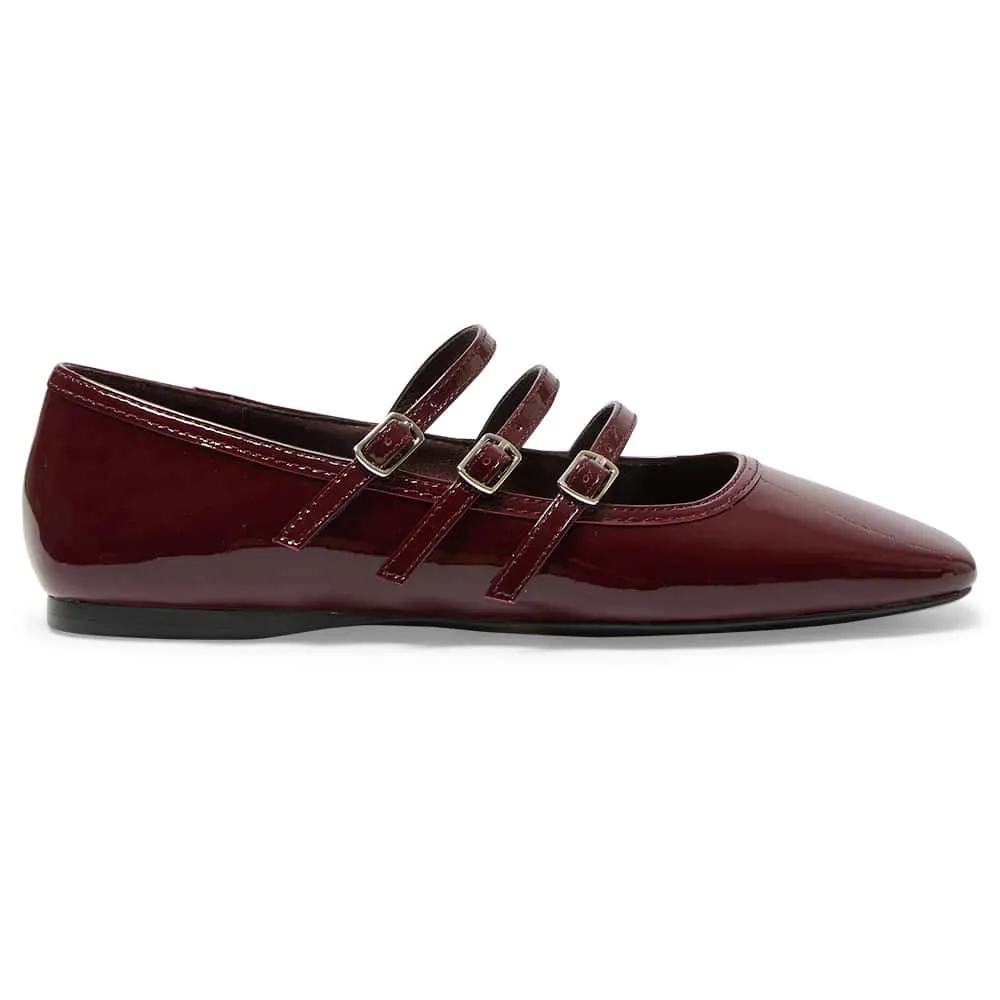 Millie Flat in Wine Patent